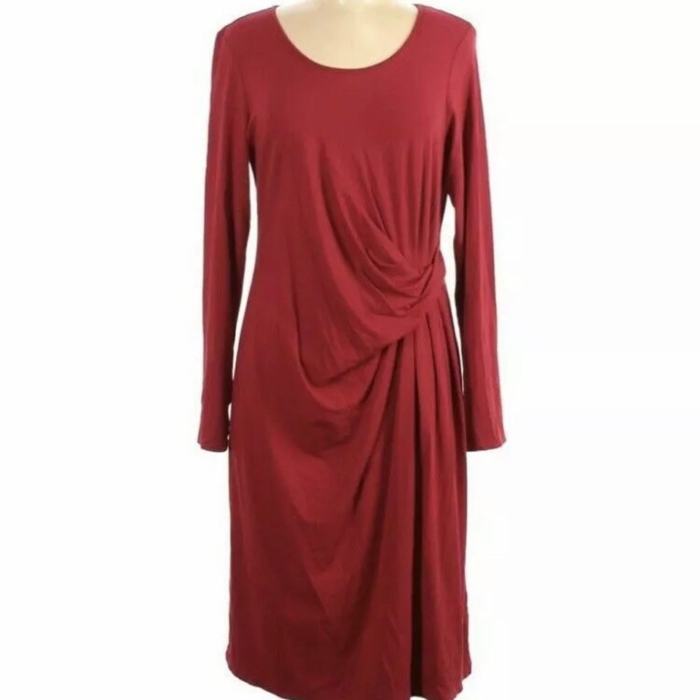 J. Jill Red Dress Stretch Wearever long sleeve